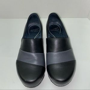 Dansko Tenley Clog Shoes in Black Gray Nappa EU 37